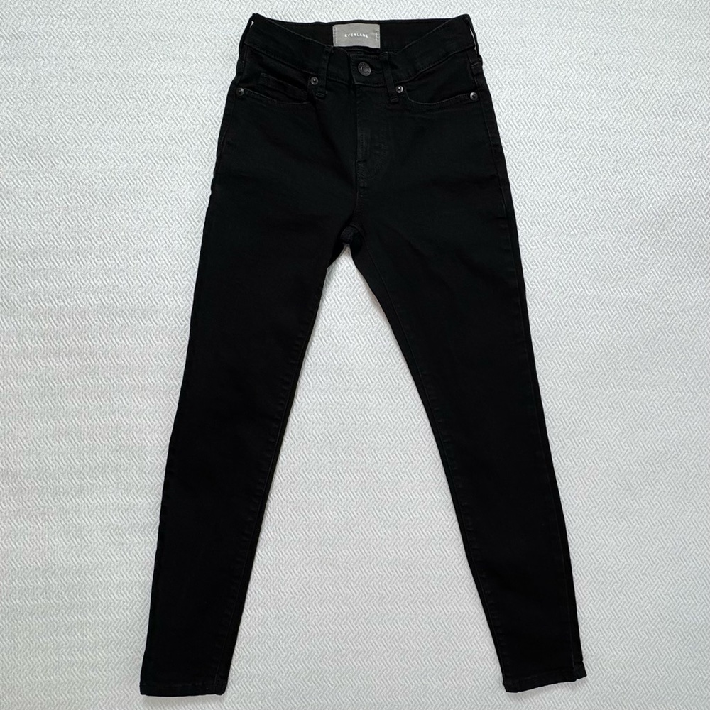Everlane Mid Rise Skinny Ankle Jeans in Black, Women's Size 25 L26 - Picture 3 of 11